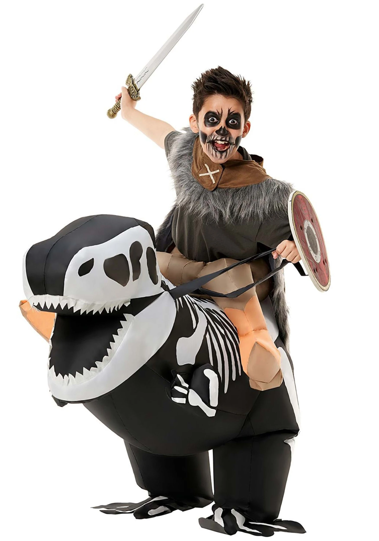 Skeleton T-Rex Ride On Inflatable Costume For Kids 3 Skeleton T-Rex Ride On Inflatable Costume For Kids