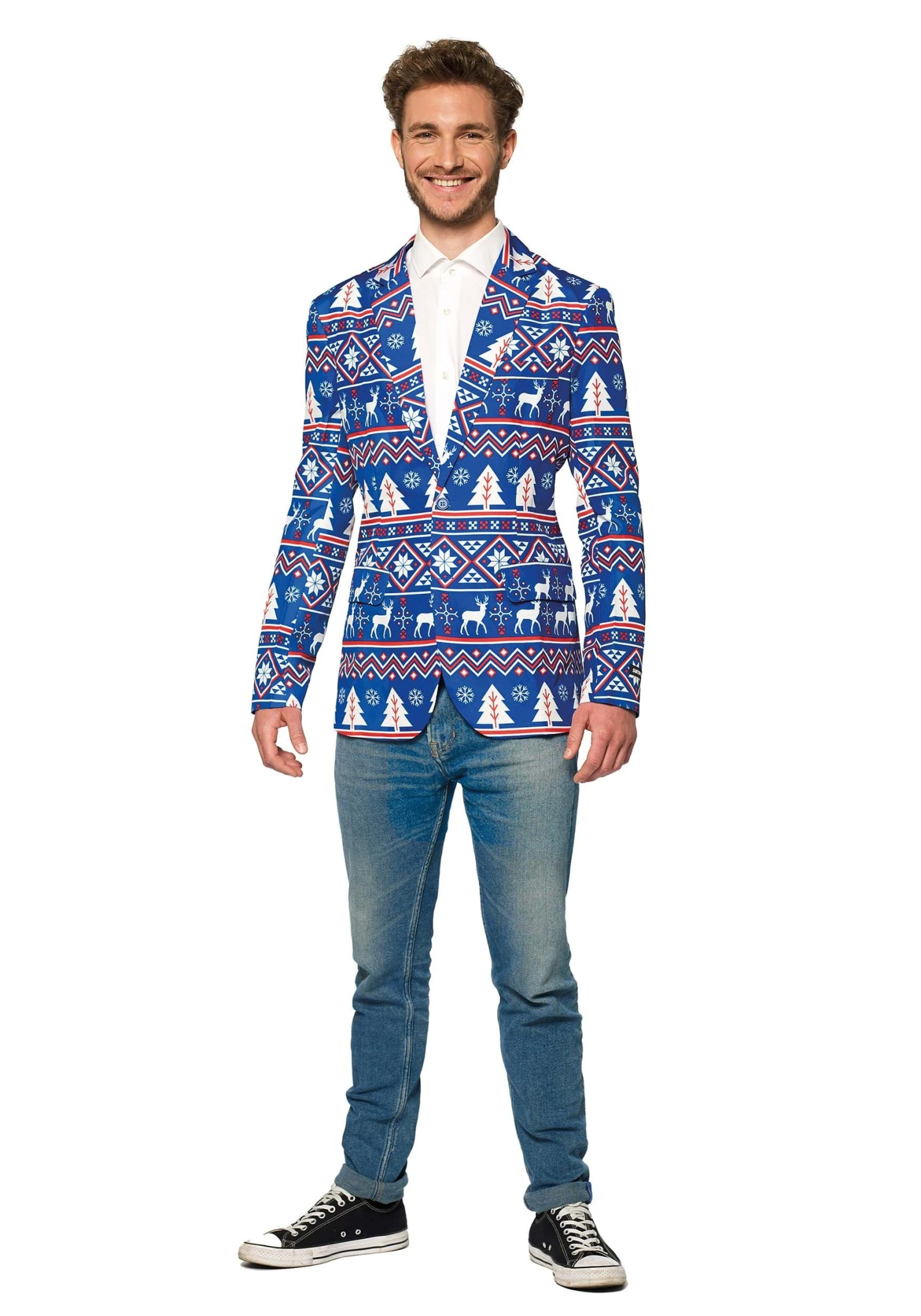 Suitmeister Nordic Christmas Blue Blazer 3 Suitmeister Nordic Christmas Blue Blazer