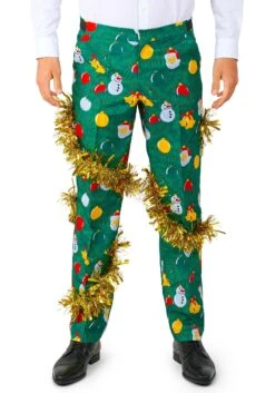 Opposuits Suitmeister Christmas Deco Green Costume Suit For Men -Holiday Clothing Promotion Store suitmeister christmas deco green mens suit alt 5