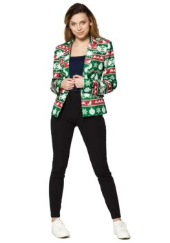 Suitmeister Christmas Nordic Green Women's Blazer