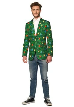 Suitmeister Christmas Green Tree Light Up Men's Blazer