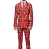 Suitmeister Red Christmas Tree & Stars Suit -Holiday Clothing Promotion Store suitmeister christmas tree stars red suit