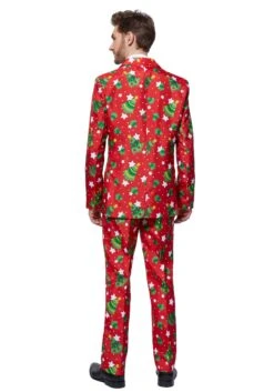 Suitmeister Red Christmas Tree & Stars Suit 7 Suitmeister Red Christmas Tree & Stars Suit -Holiday Clothing Promotion Store suitmeister christmas tree stars red suit alt 1