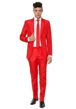 Men's Suitmeister Solid Red Suit -Holiday Clothing Promotion Store suitmeister solid red alt 3