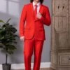 Men's Suitmeister Solid Red Suit -Holiday Clothing Promotion Store suitmeister solid red suit for men