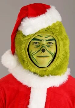Adult The Grinch Santa Open Face Costume -Holiday Clothing Promotion Store the grinch adult santa open face costume alt 2