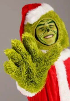 Adult The Grinch Santa Open Face Costume -Holiday Clothing Promotion Store the grinch adult santa open face costume alt 3