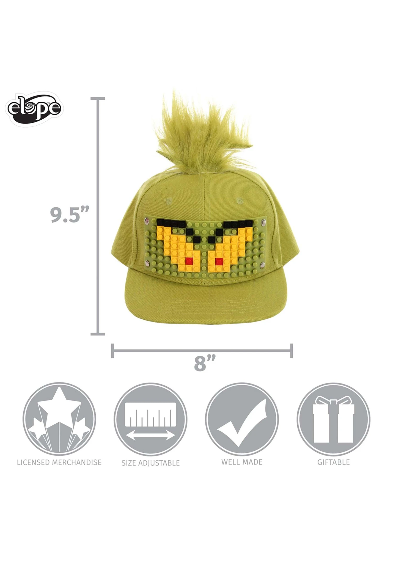 The Grinch Bricky Blocks Build-On Snapback Hat Kit 10 The Grinch Bricky Blocks Build-On Snapback Hat Kit - Image 8