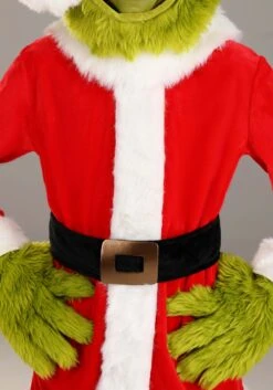 The Grinch Santa Open Face Costume For Kids -Holiday Clothing Promotion Store the grinch child santa open face costume alt 2