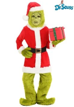 The Grinch Santa Open Face Costume For Kids -Holiday Clothing Promotion Store the grinch child santa open face costume alt 5