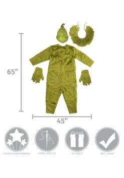 Men's The Grinch Deluxe Jumpsuit W/ Latex Mask -Holiday Clothing Promotion Store the grinch deluxe mens s m jumpsuit w latex mask alt 5