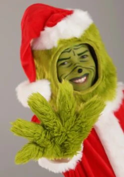 The Grinch Santa Open Face Costume For Kids -Holiday Clothing Promotion Store the grinch kids santa open face costume alt 1