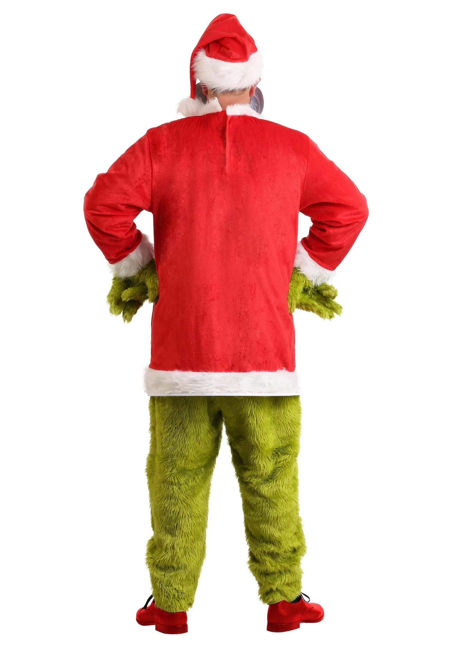 Adult The Grinch Plus Size Santa Deluxe Jumpsuit With Mask 6 Adult The Grinch Plus Size Santa Deluxe Jumpsuit With Mask - Image 4