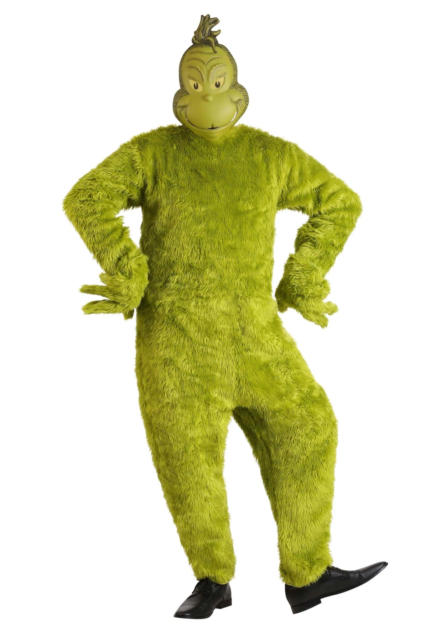Adult The Grinch Plus Size Santa Deluxe Jumpsuit With Mask 7 Adult The Grinch Plus Size Santa Deluxe Jumpsuit With Mask - Image 5