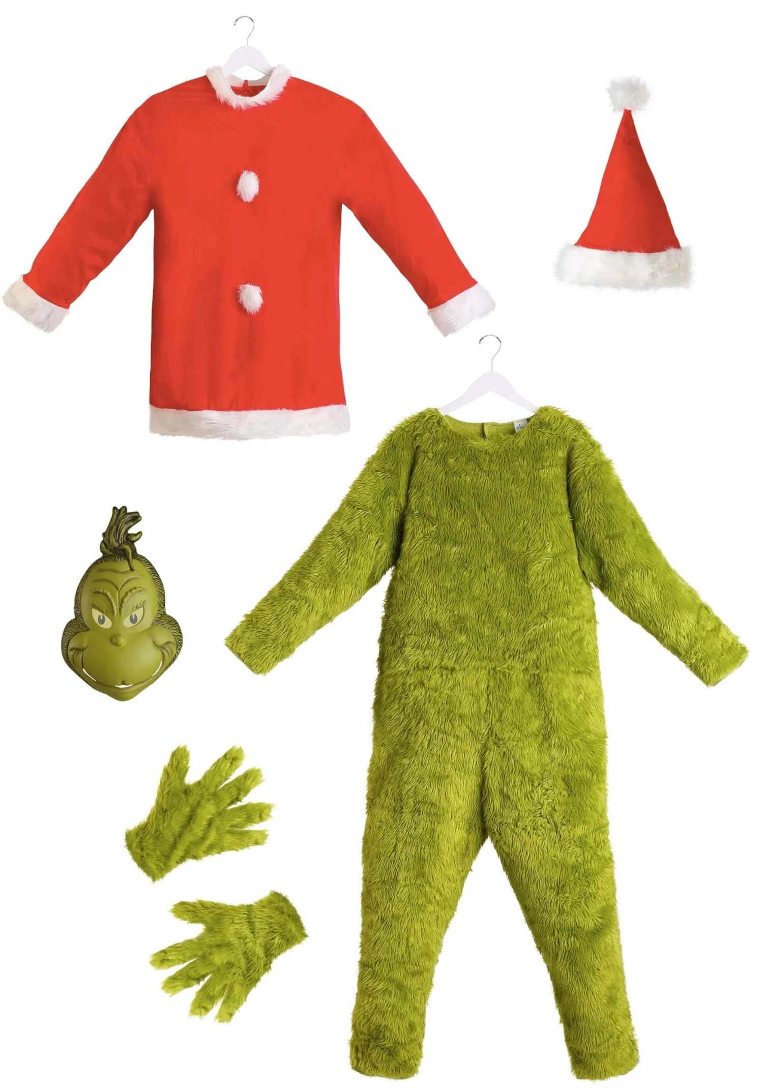 Adult The Grinch Plus Size Santa Deluxe Jumpsuit With Mask 8 Adult The Grinch Plus Size Santa Deluxe Jumpsuit With Mask - Image 6