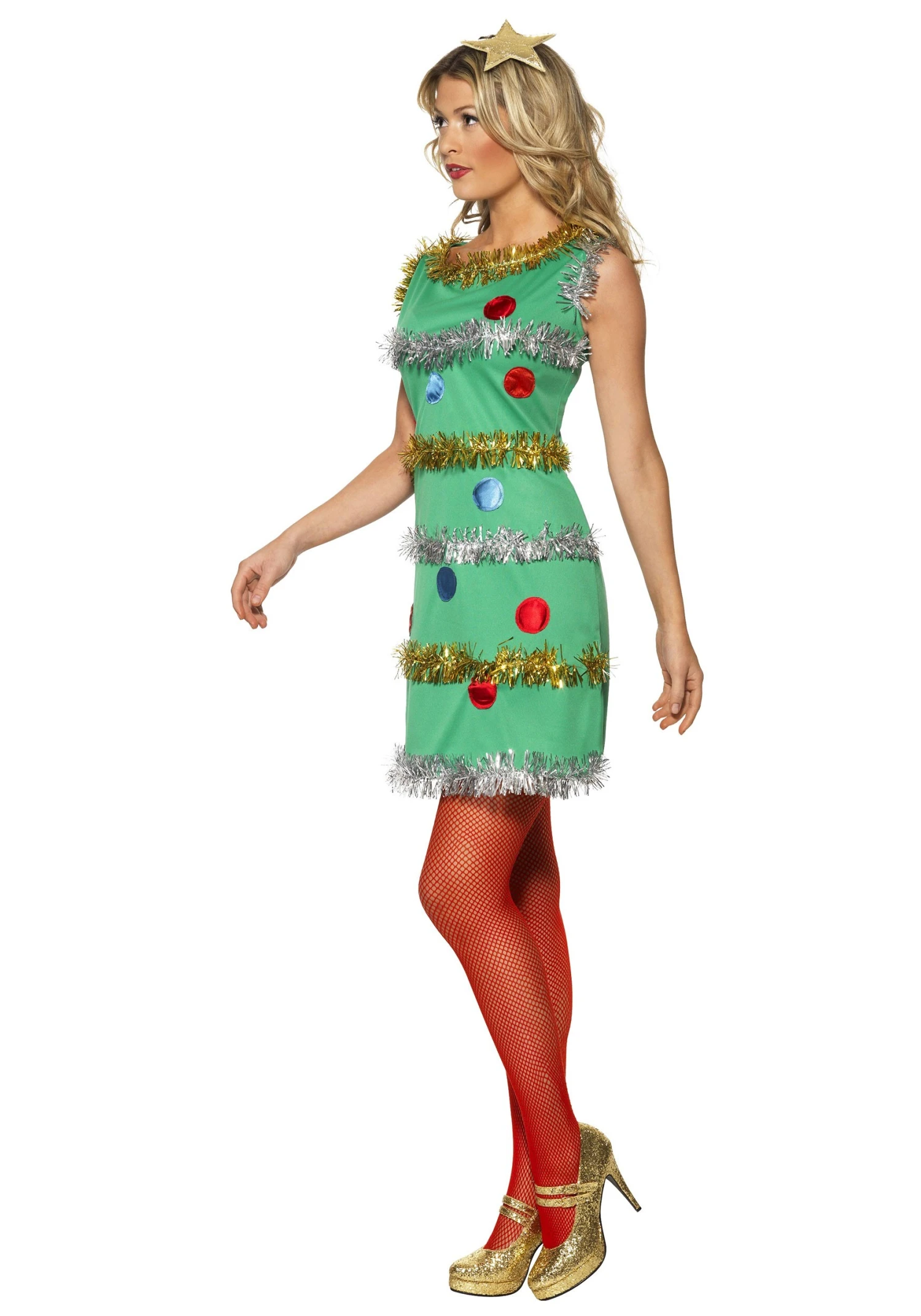Smiffys Women's Christmas Tree Dress Costume 5 Smiffys Women's Christmas Tree Dress Costume - Image 3
