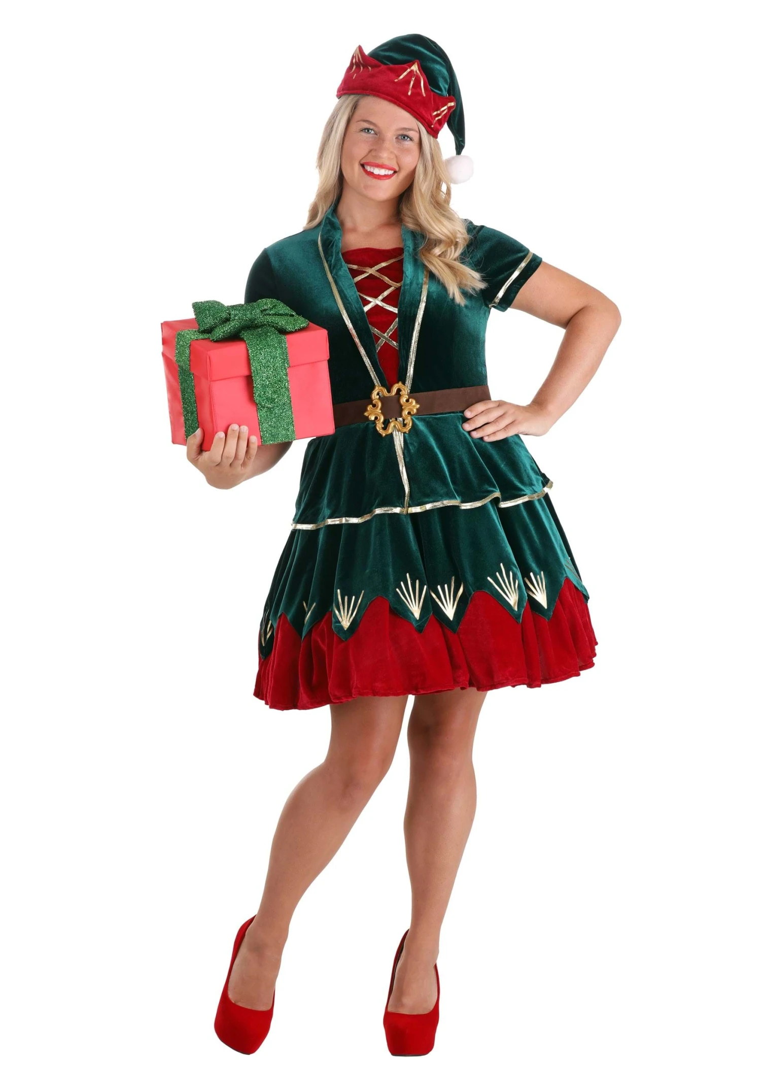 The Women's Deluxe Holiday Elf Costume 4 The Women's Deluxe Holiday Elf Costume - Image 2