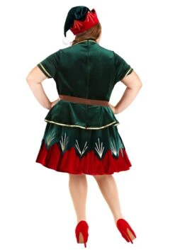 Women's Plus Size Deluxe Christmas Elf Costume Dress 5 Women's Plus Size Deluxe Christmas Elf Costume Dress -Holiday Clothing Promotion Store womens plus deluxe holiday elf costume alt